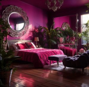 magenta rengi dekorasyon fikirleri